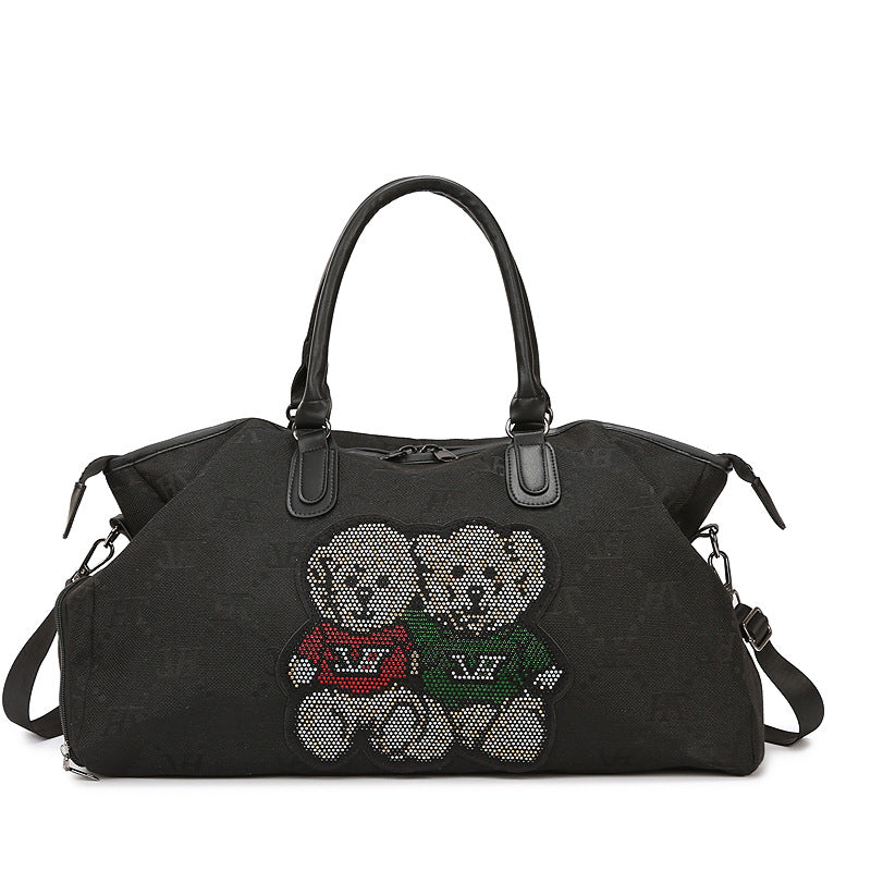 Embellished Graphic Travel Duffel