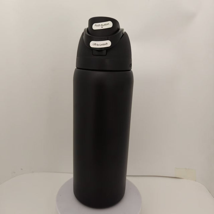 Double-Wall Vacuum Insulated Stainless Steel Travel Bottle With Flip Straw Leakproof Lid And Character Print