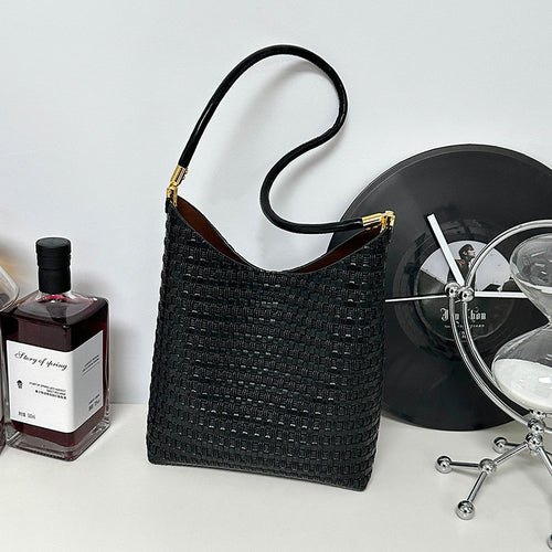 Textured Weave Shoulder Bag