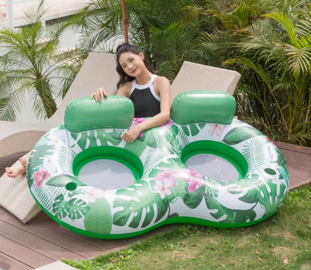 Women's Inflatable Comfort Pool Lounger with View Window Bowlift