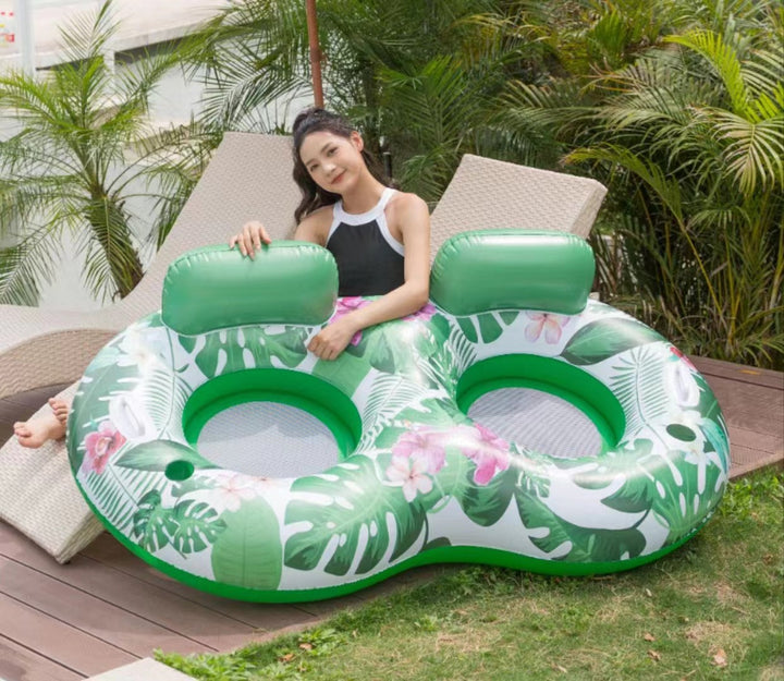 Women's Inflatable Comfort Pool Lounger with View Window Bowlift