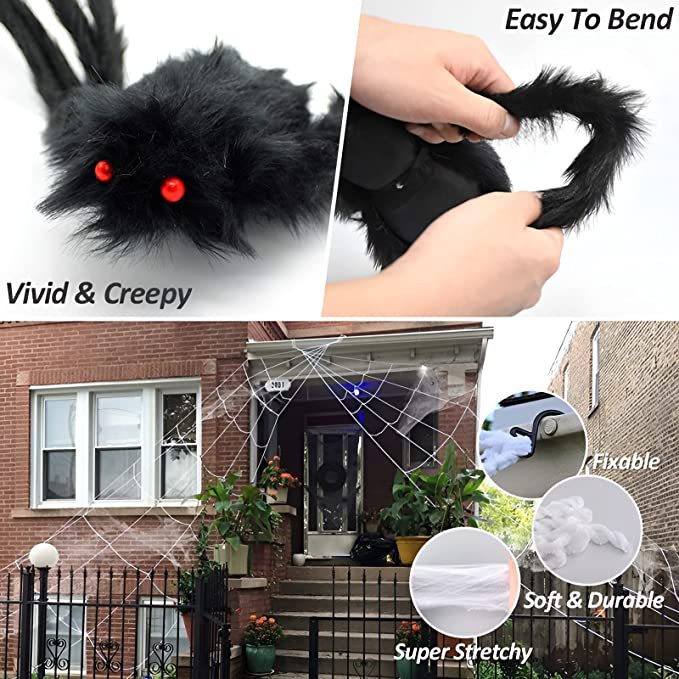 Creepy Realistic Plush Spider Decoration Bowlift