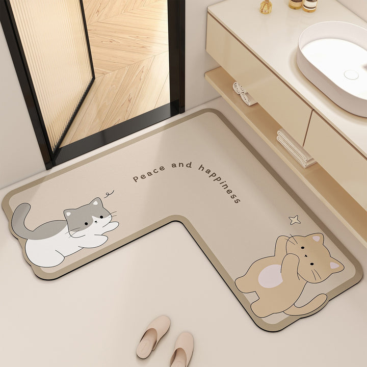 Cartoon-Themed Kitchen Mat Bowlift