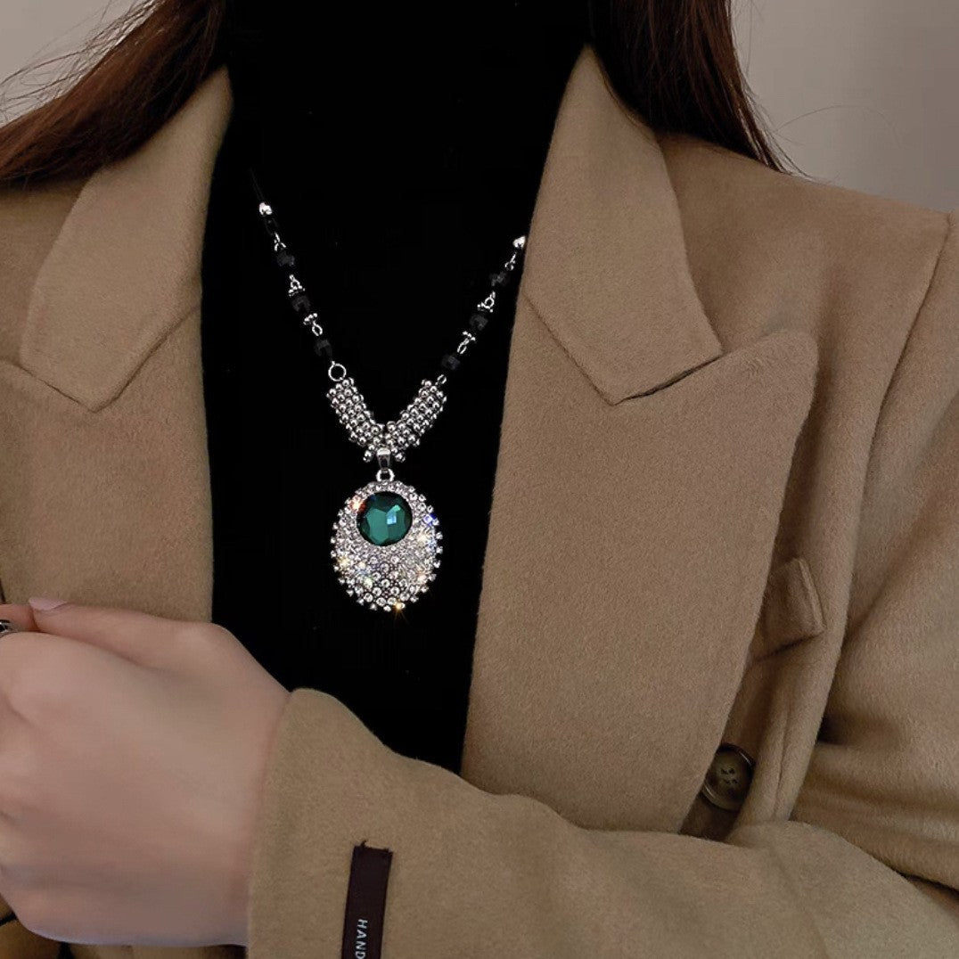 Crystal Embellished Pendant Necklace Bowlift