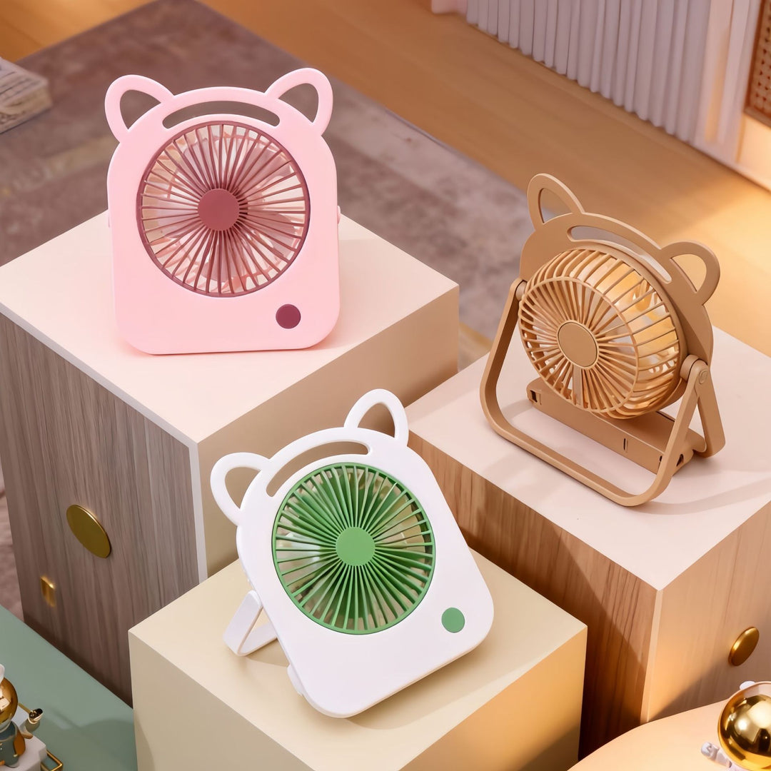 Ladies Portable Table Fan in Charming Cat Design Bowlift