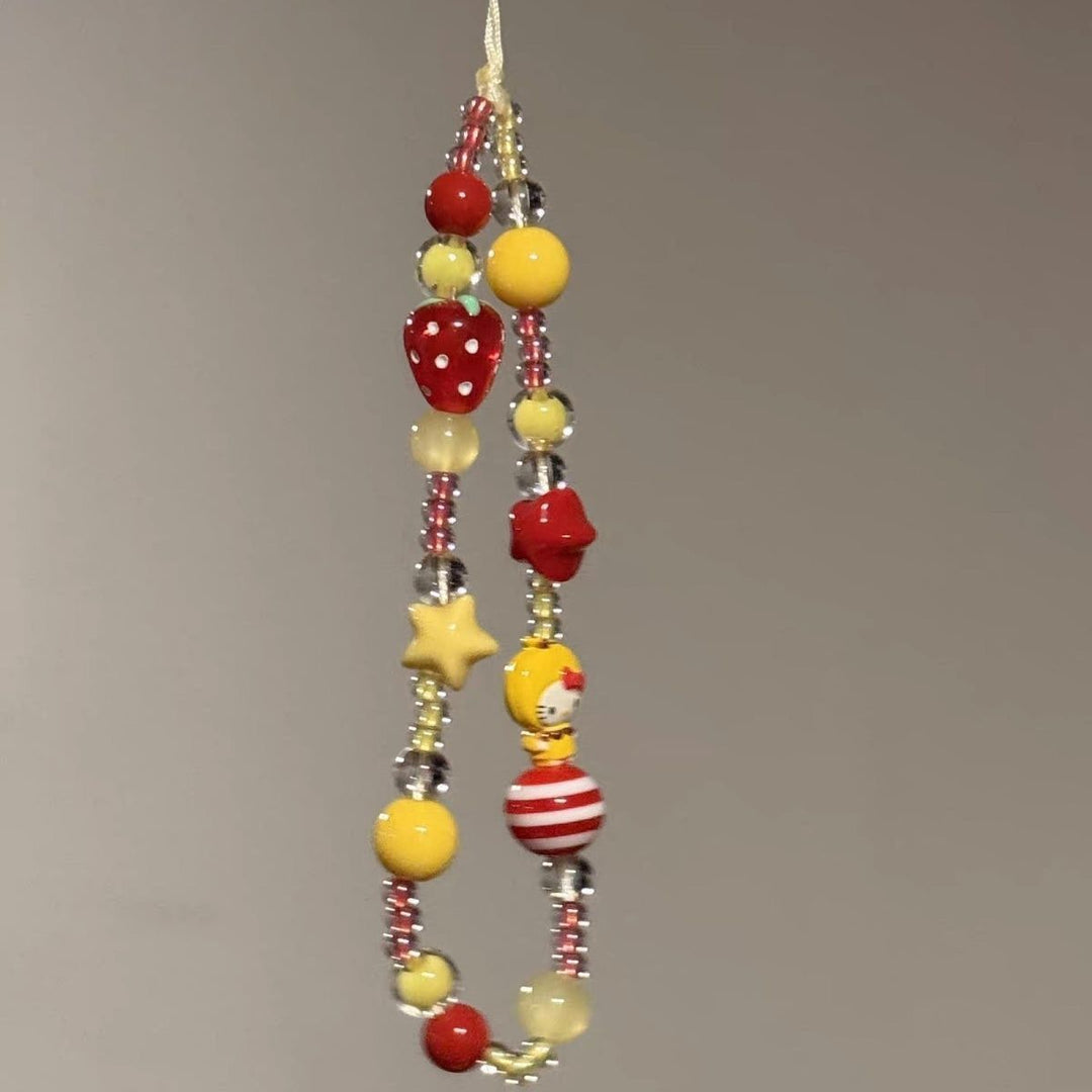 Creative Beaded Charm Phone Lanyard Bowlift