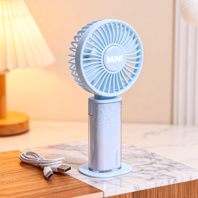 Women's portable mini hand fan with rechargeable USB function Bowlift