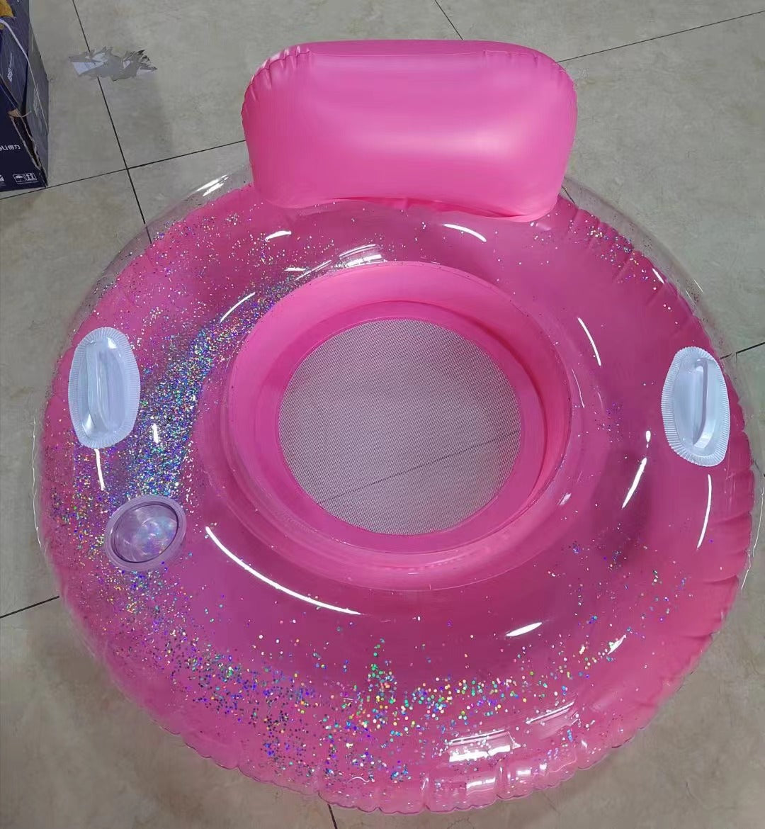 Women's Inflatable Comfort Pool Lounger with View Window Bowlift