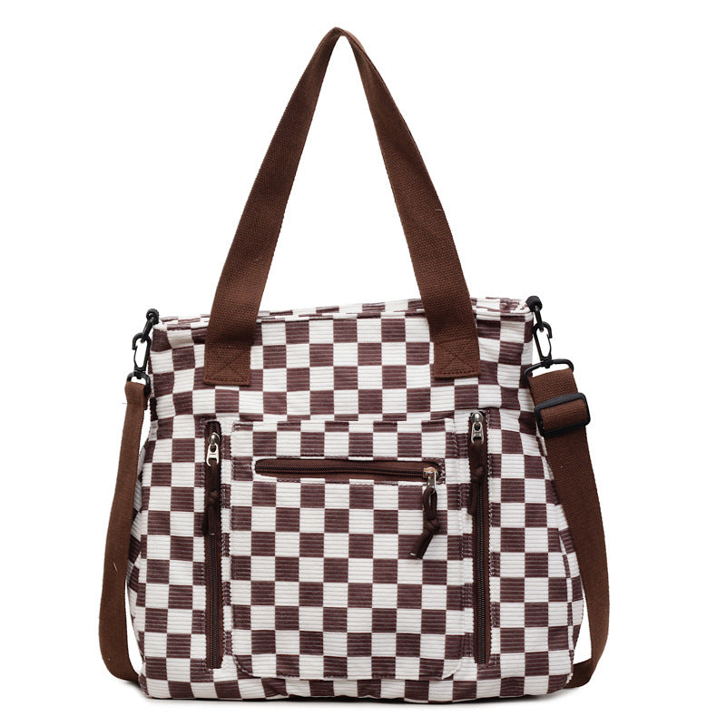 Versatile Checkered Tote Bag Bowlift