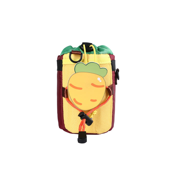insulated kids water bottle carrier with drawstring closure and three universal attachment straps Bowlift
