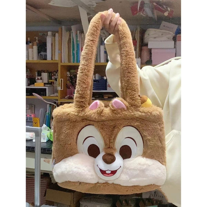 Plush Tote Bag with Animal Face Bowlift