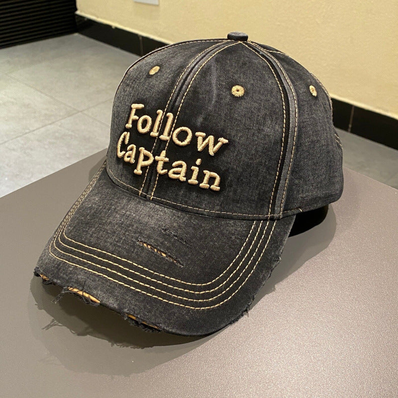 Men's Distressed Vintage Baseball Cap Bowlift