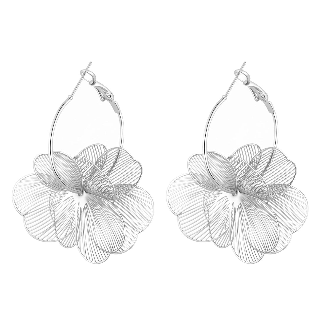 Floral Filigree Hoop Earrings Bowlift