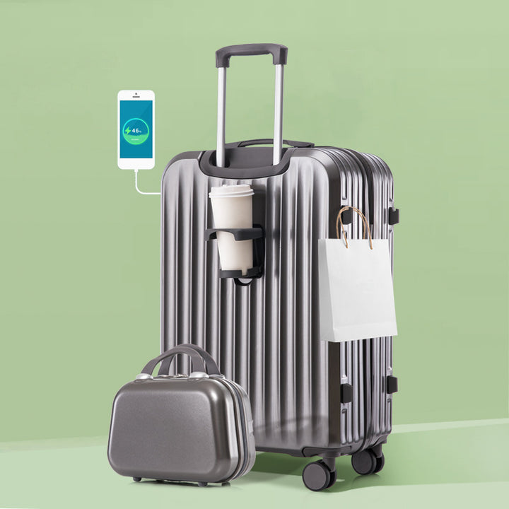 Unisex Smart Charging Hard-Shell Travel Suitcase Bowlift