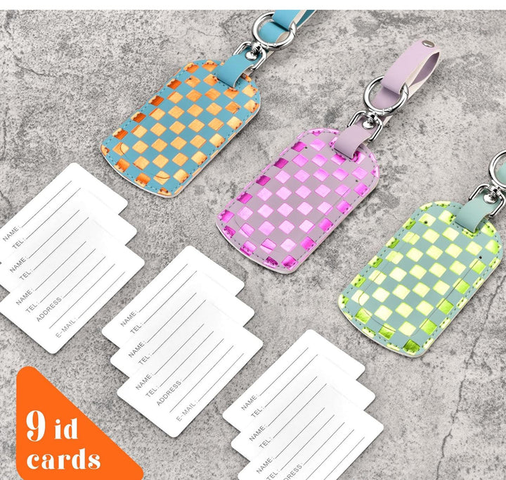 holographic woven luggage and passport ID tag with detachable keyring strap Bowlift