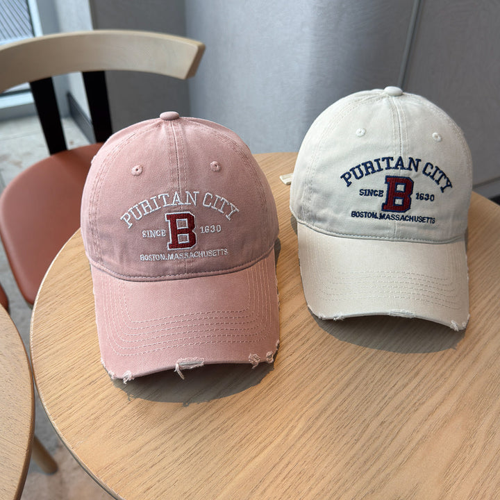 Men's Distressed Cotton Baseball Cap Bowlift 1784270269