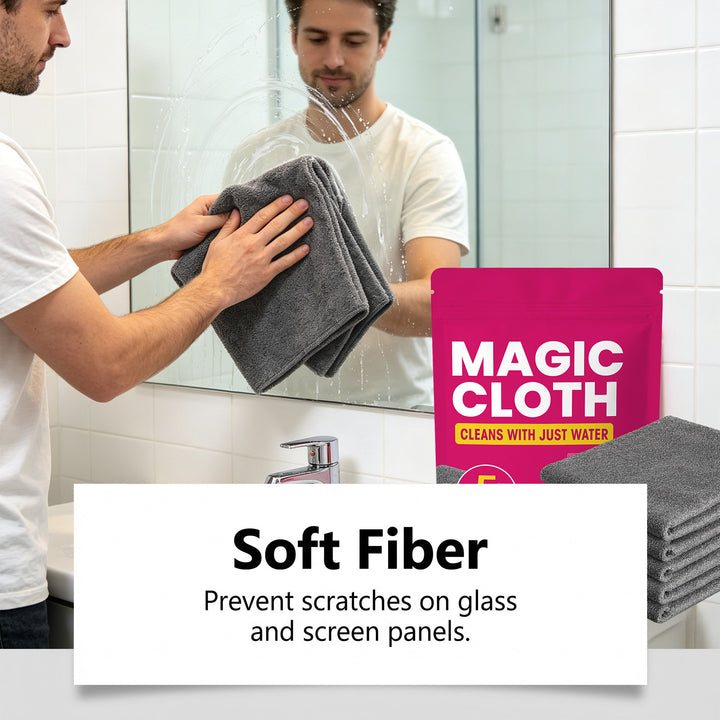 Extra Large Microfiber Magic Cleaning Cloth Pack With Reusable Pouch