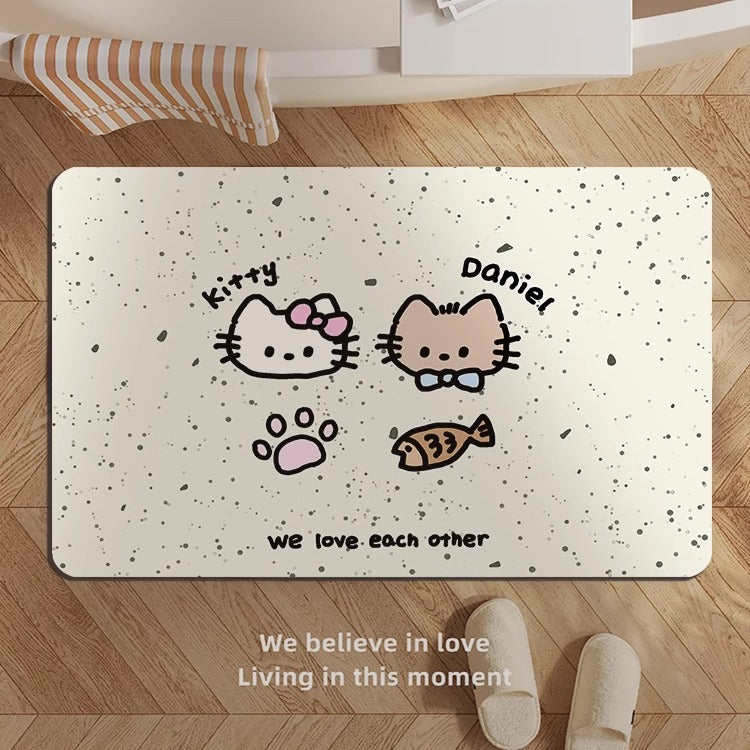 Cute Kitty-Themed Memory Foam Bath Mat Bowlift