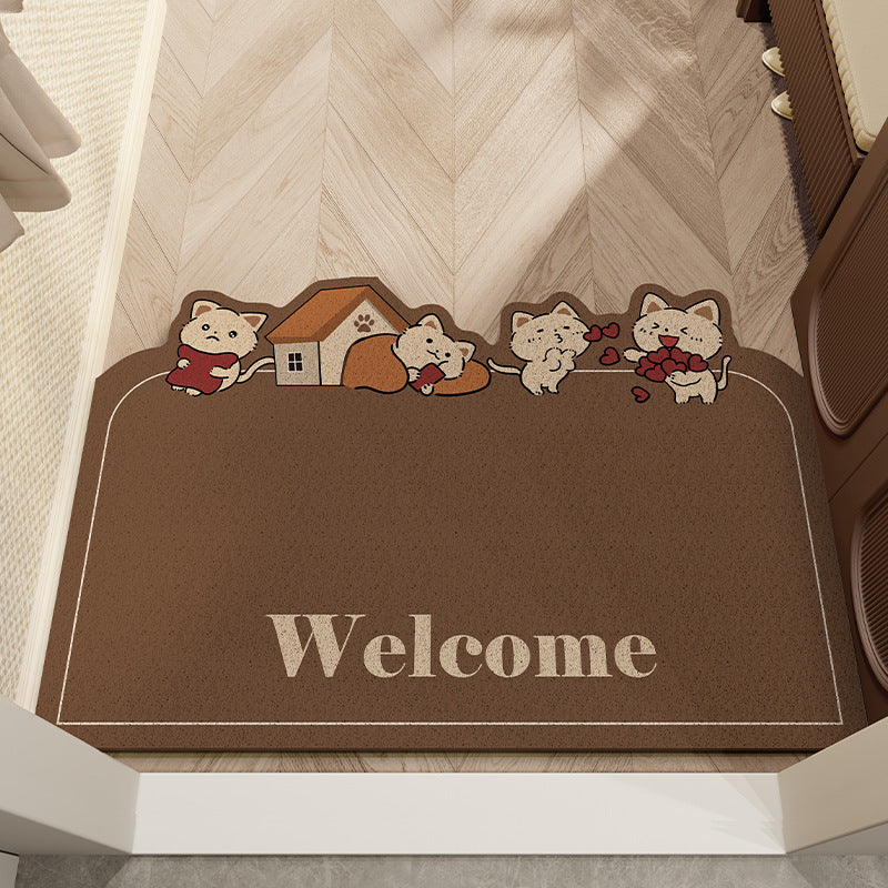 Cute Cat Themed Welcome Mat