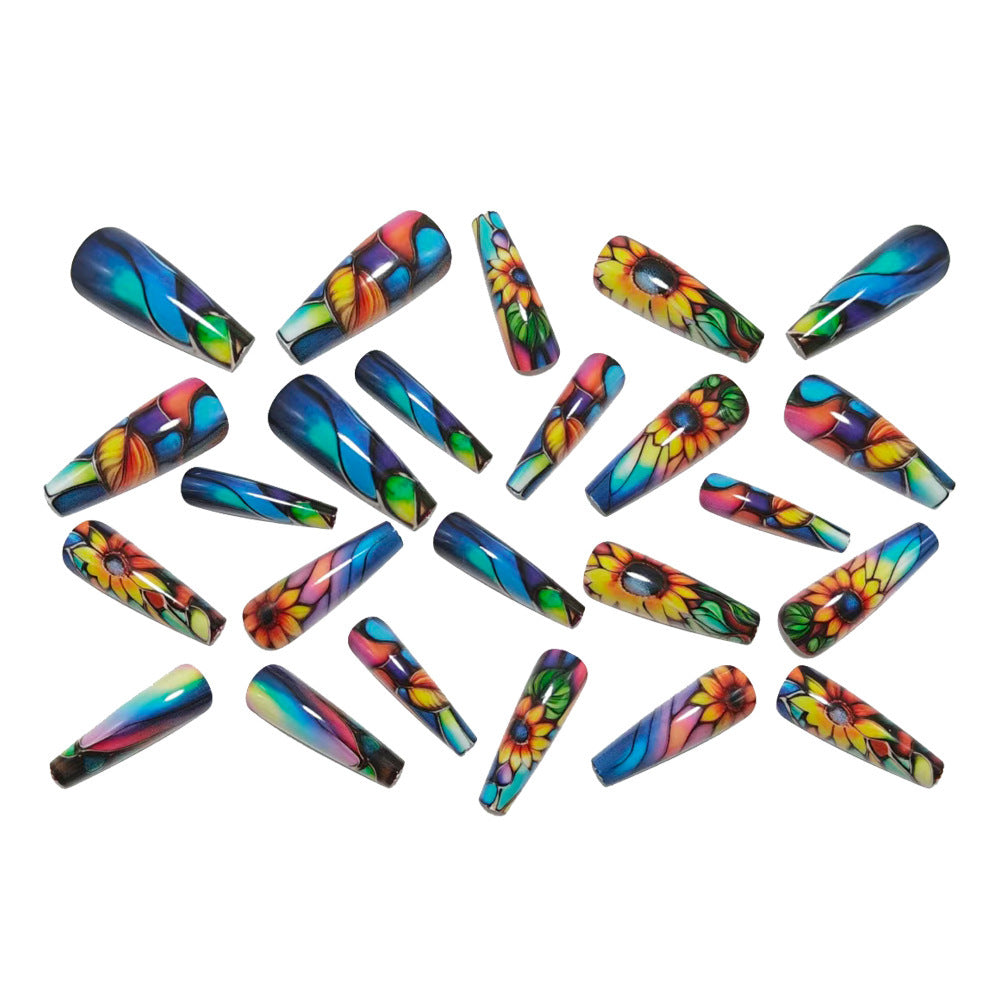 Artificial nails with floral design Bowlift