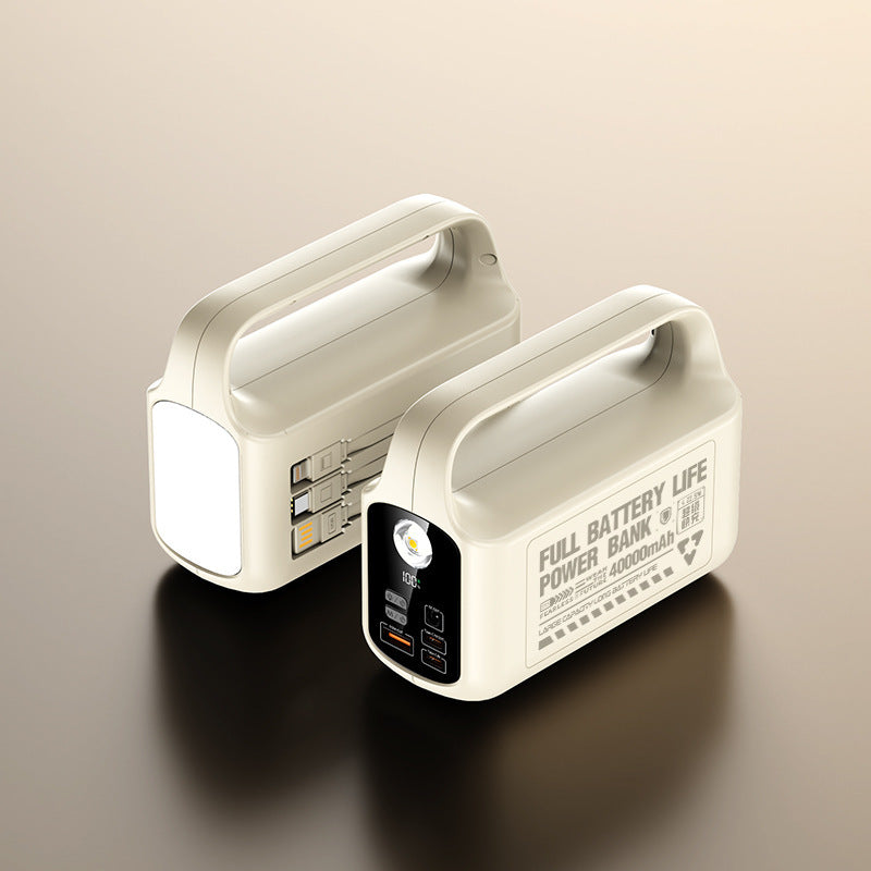 Portable power bank with integrated LED lighting and high capacity Bowlift