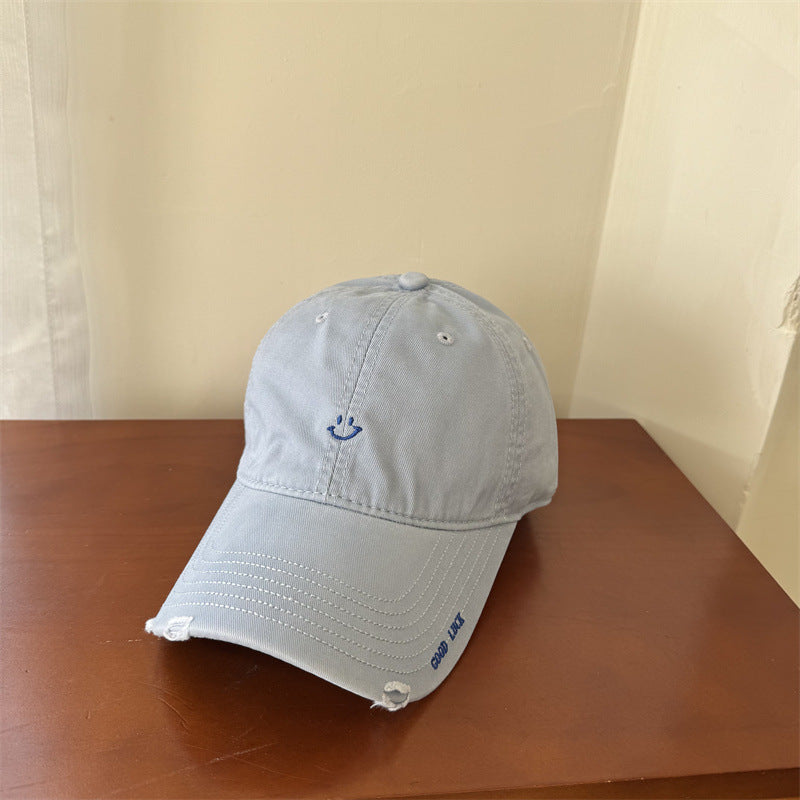 Women's Casual Smile-Embroidered Cap Bowlift