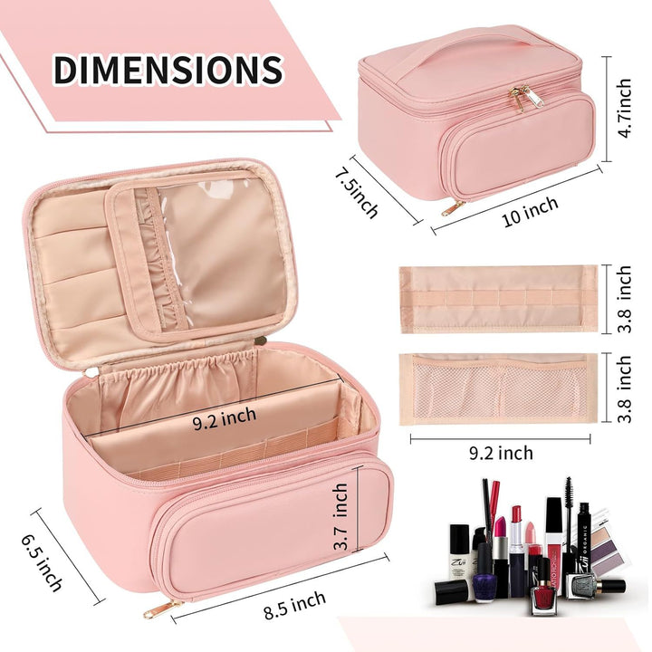 Cosmetic Organizer with Compartments and Mirror Bowlift