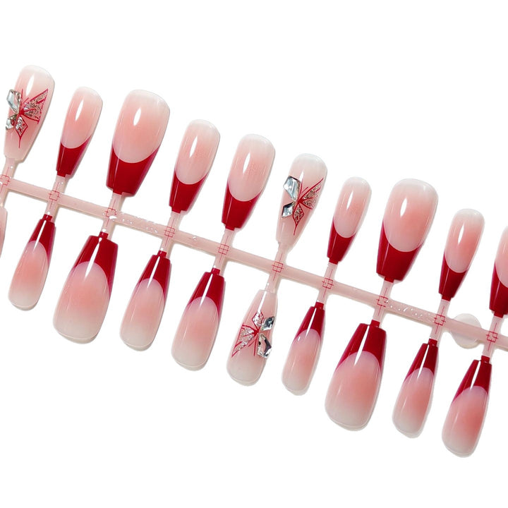 Artificial Nail Set with Elegant 3D Flower Decorations Bowlift