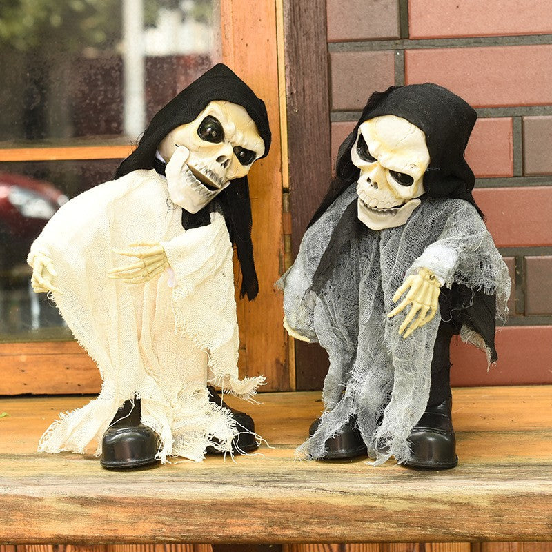Creepy Animated Halloween Skeleton Decoration Bowlift