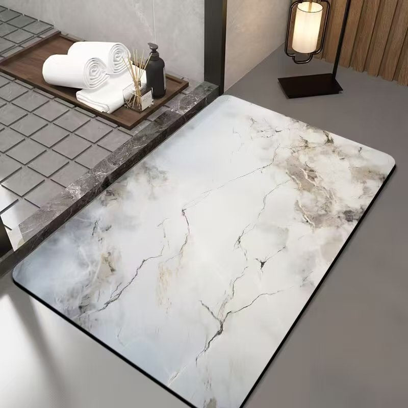Luxurious Marble Design Bath Mat Bowlift