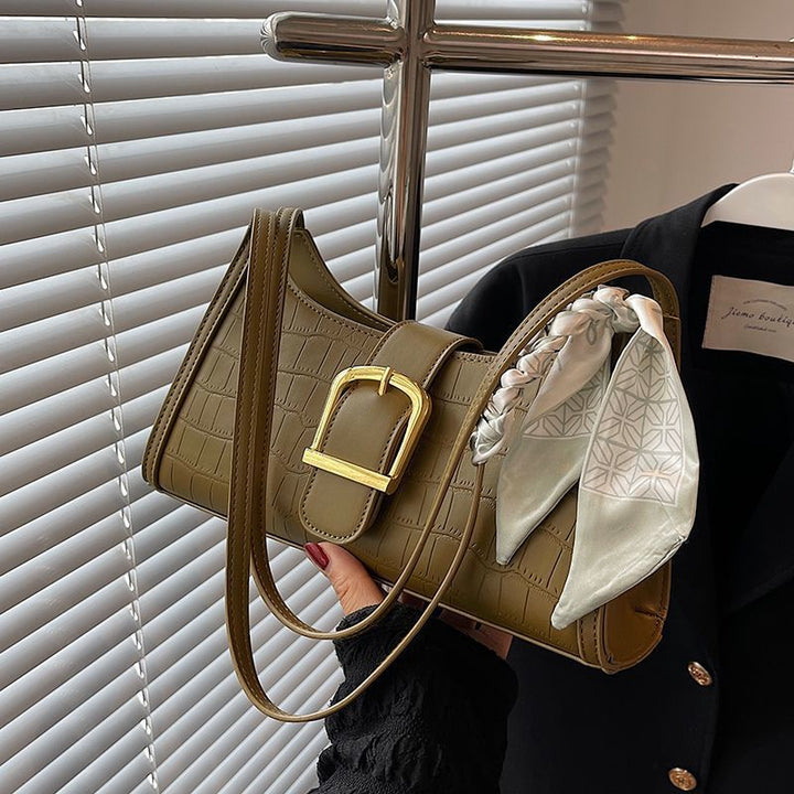 Crocodile-Embossed Mini Crossbody Handbag Bowlift
