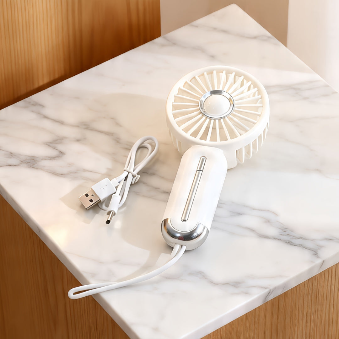 Women portable handheld fan with USB charging function and ergonomic design Bowlift