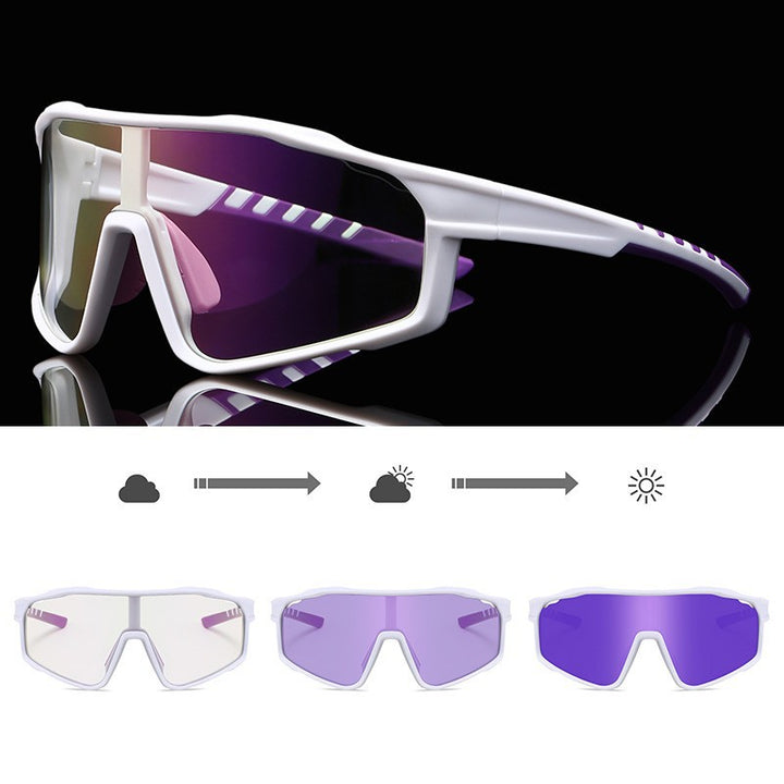 Unisex sporty cycling glasses with photochromic lenses and aerodynamic design Bowlift