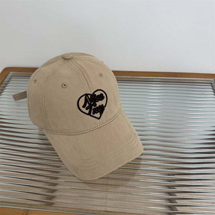 Women's Embroidered Heart-Detail Baseball Cap Bowlift