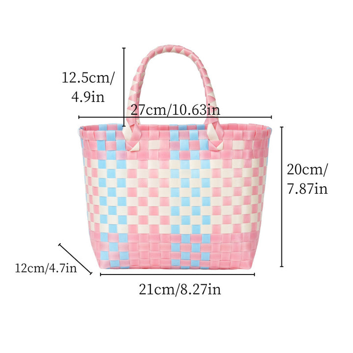 Handwoven basket bag with modern structural pattern Bowlift
