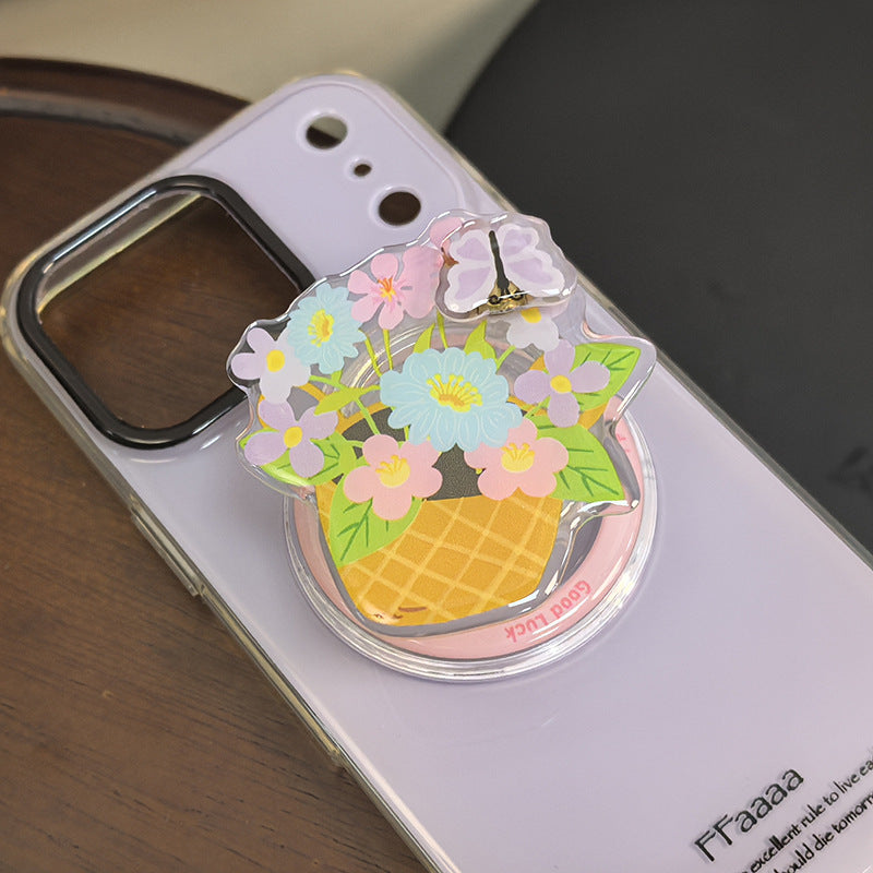 Floral Ice Cream Cone Phone Grip Bowlift