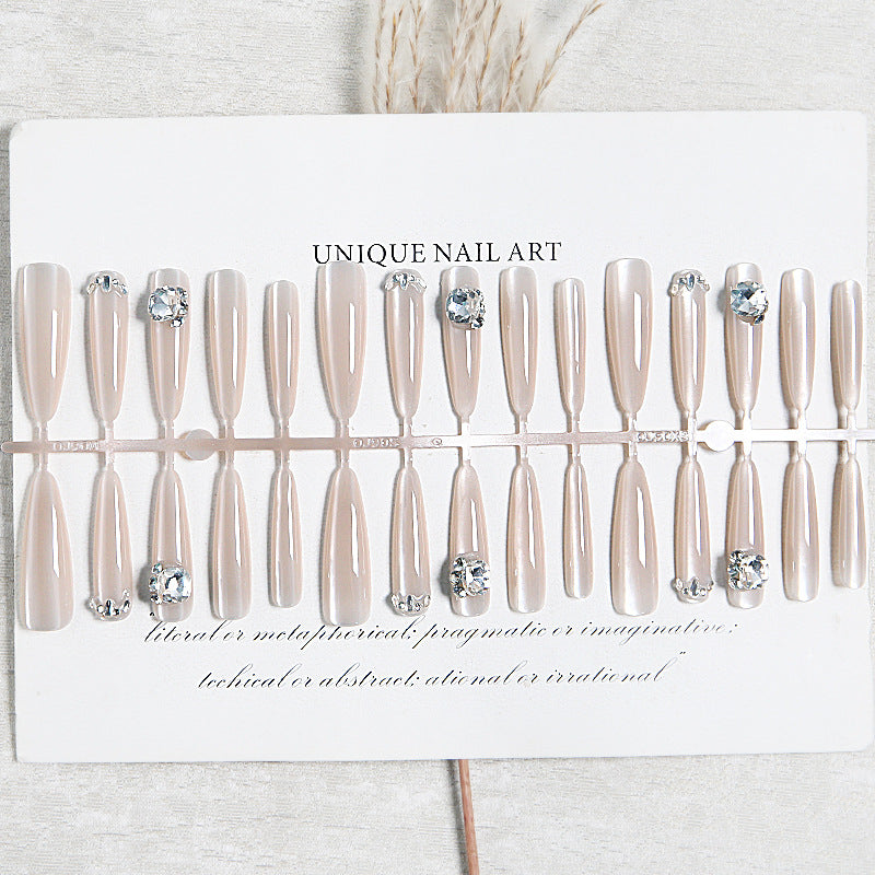 Acrylic nail set with glitter design and elegant 3D applications Bowlift