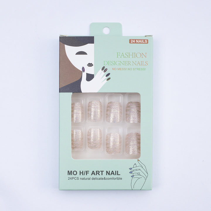 Artificial nails with elegant glitter design Bowlift