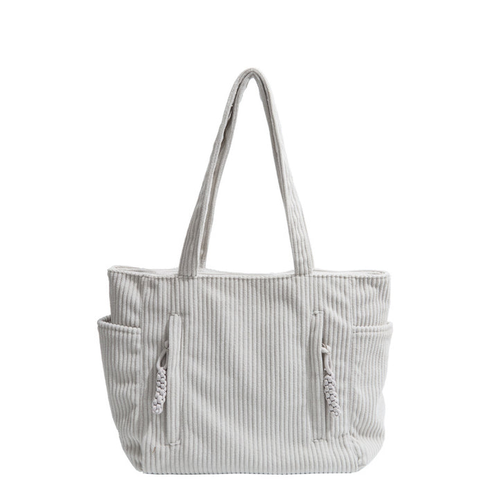Corduroy Multi-Pocket Tote Bag Bowlift