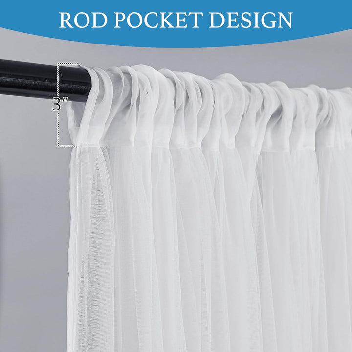 Elegant Sheer Curtain Panels with Rod Pocket Design Bowlift