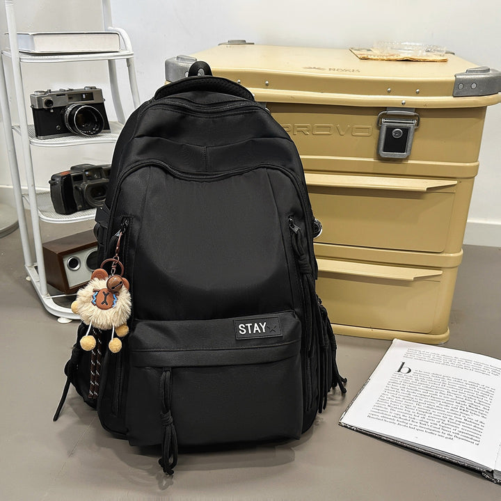 Backpack with Cute Animal Pendant and Practical Compartments Bowlift
