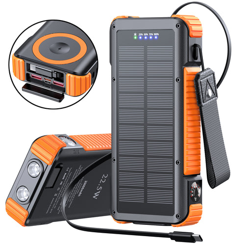 High-performance solar power bank with multifunctional connections and LED display Bowlift