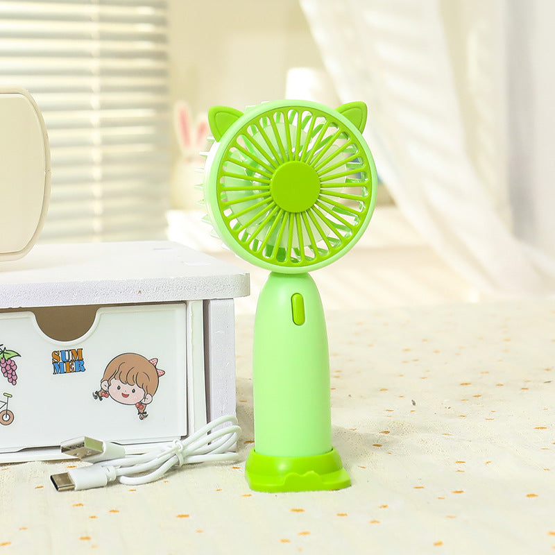 Women's Portable Hand Fan with Cute Animal Design Bowlift