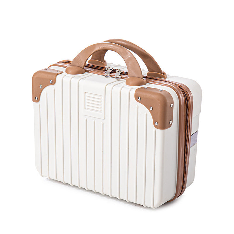 hard-shell cosmetic travel case with double top handles and reinforced corner protectors Bowlift