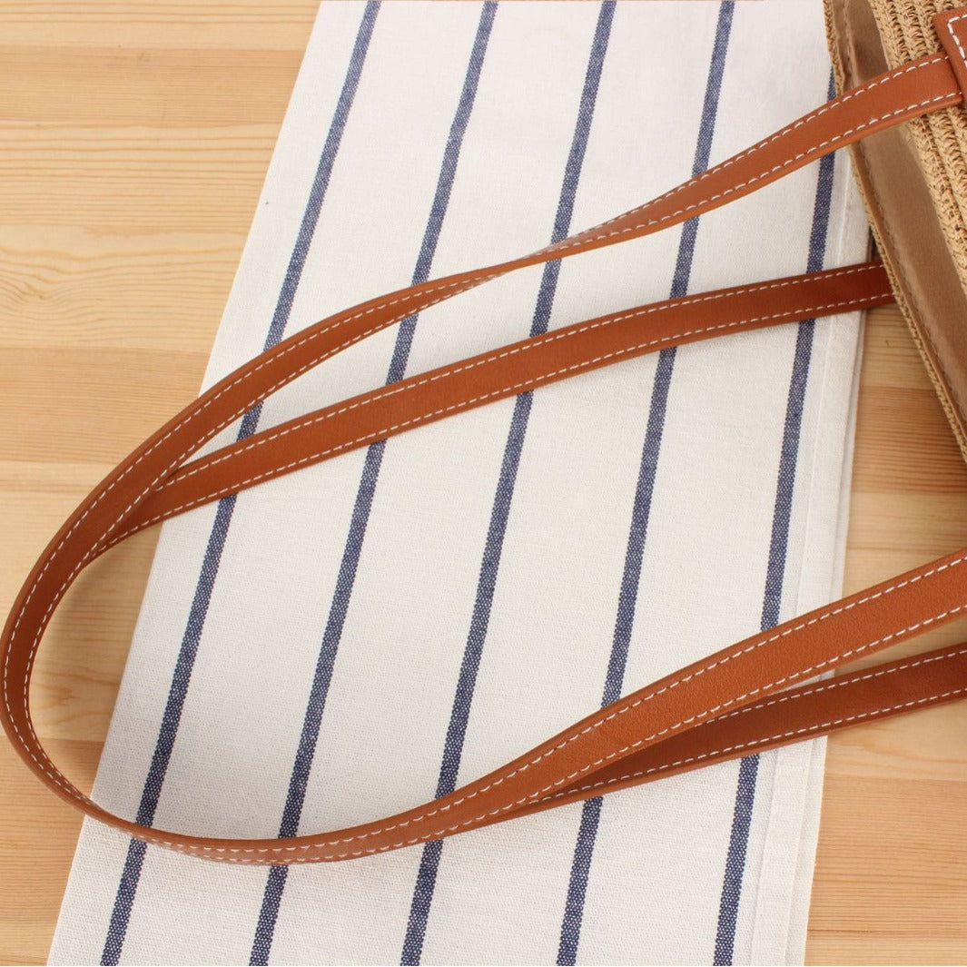 Beach bag with Stylish Woven Design and High-Quality Vegan Leather Handles Bowlift