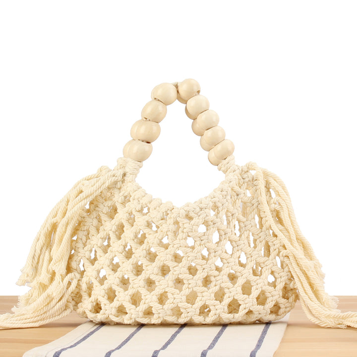Handmade Macrame Bag with Wooden Handles Bowlift