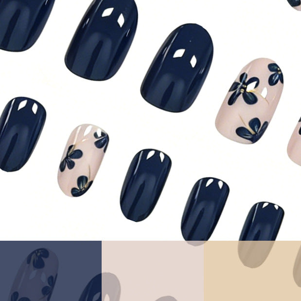 Floral Accented Press-On Nail Art Bowlift