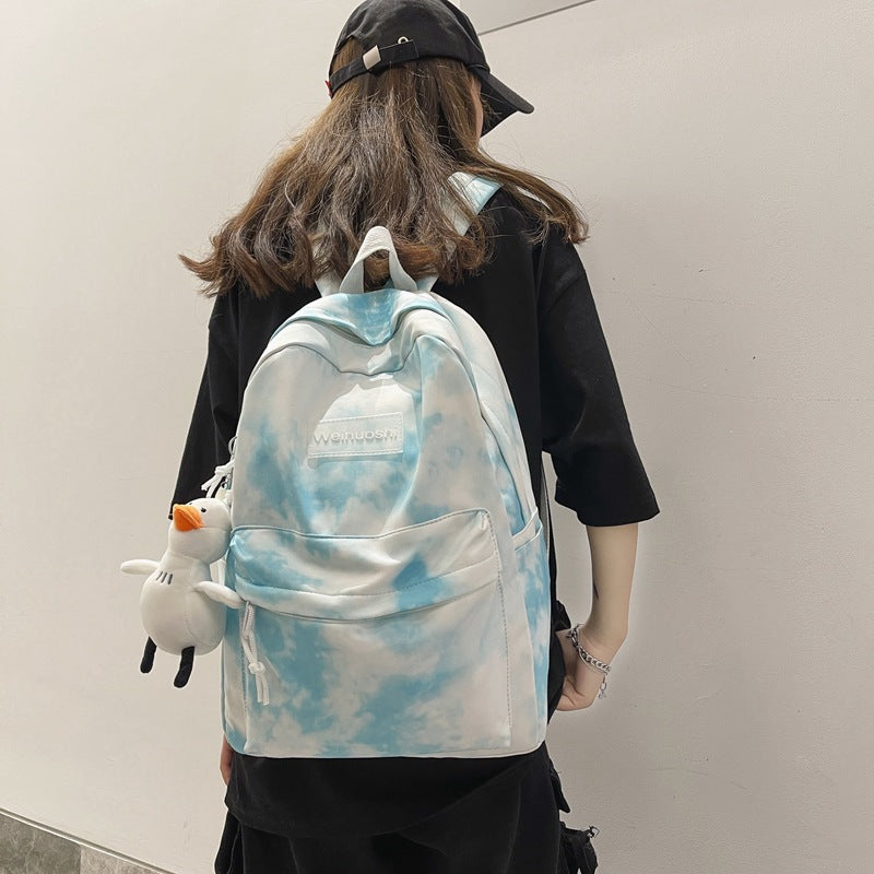 Cloud-Patterned Casual Backpack Bowlift