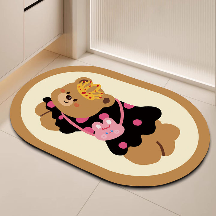 Cute Cartoon Dog Bath Mat Bowlift