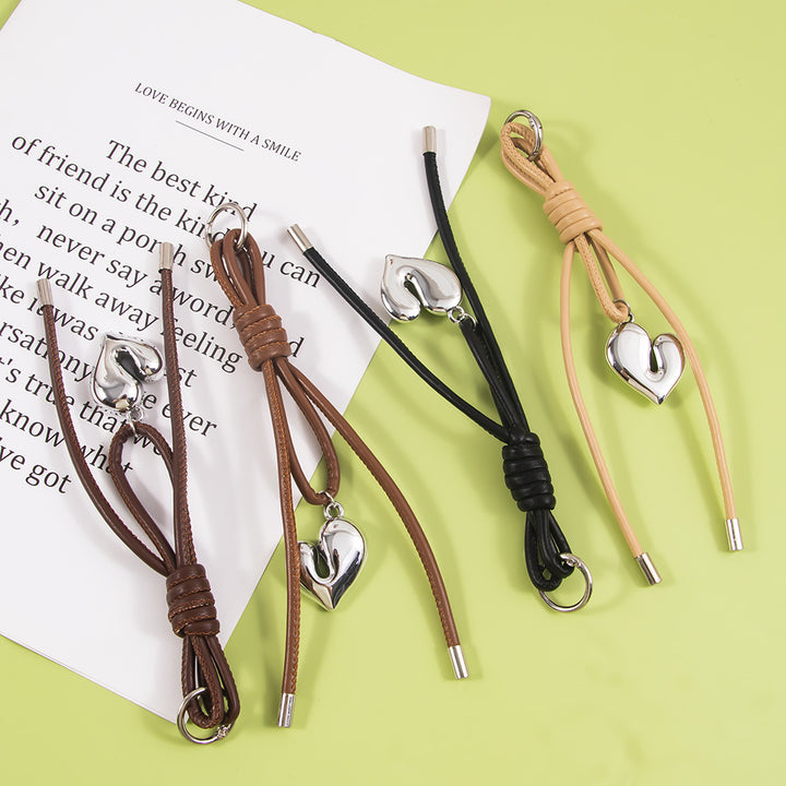 Heart-Shaped Charm Keychain Bowlift